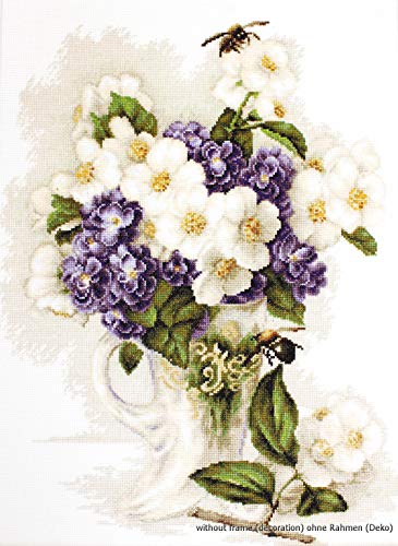 Luca-S Jasmin Blumen Vase Kreuzstichset, Baumwolle, Mehrfarbig, 28,5x37,5cm Luca-S Jasmin Blumen Vase Kreuzstichset, Baumwolle, Mehrfarbig, 28,5x37,5cm von LUCAS