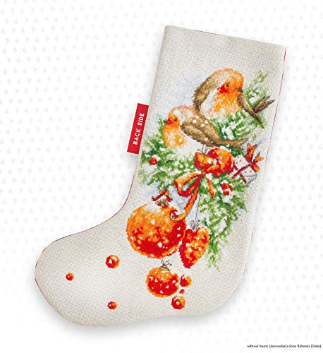 Luca-S PM1229 Vögel Kreuzstichset Weihnachtsstrumpf, Baumwolle, mehrfarbig, 29x42cm Luca-S PM1229 Vögel Kreuzstichset Weihnachtsstrumpf, Baumwolle, mehrfarbig, 29x42cm von LUCAS