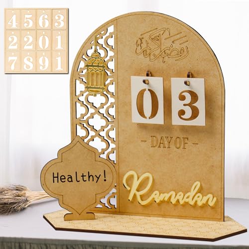 Ramadan Kalender, Eid Mubarak Kalender Dekos, DIY Ramadan Dekoration Aus Holz, Ramadan Adventskalender Kinder 30 Tage Countdown für Zuhause Home Decor Ramadan Partys von LUCERY-TÖYER