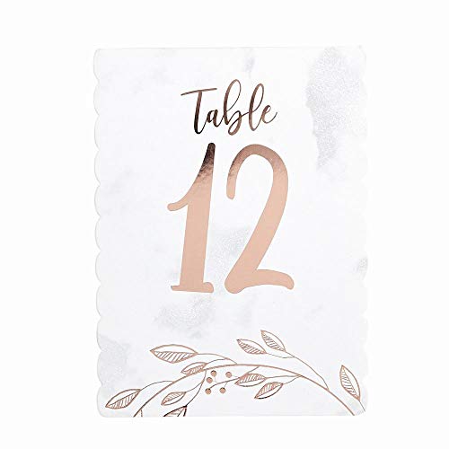 Luck and Luck Hochzeitstischnummern 1 - 12, Rotgold von LUCK