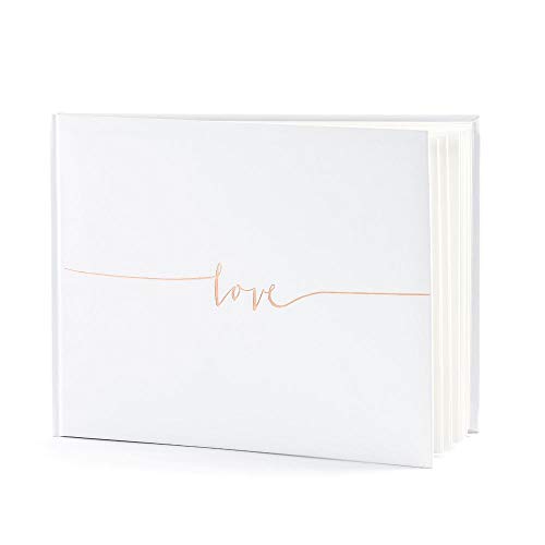 PartyDeco Gästebuch Hochzeit, Hochzeitsgästebuch - Weiß Rose + Gold + Love - Fotoalbum, Hochzeitsalbum, Hochzeitsbuch, Goldfarbene, Schriftverzierung - 24x18,5 cm, 22 Seiten PartyDeco Gästebuch Hochzeit, Hochzeitsgästebuch - Weiß Rose + Gold + Love - Fotoalbum, Hochzeitsalbum, Hochzeitsbuch, Goldfarbene, Schriftverzierung - 24x18,5 cm, 22 Seiten von LUCK
