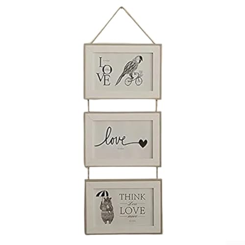 Dreifach-Bilderrahmen aus Holz, zum Aufhängen an der Wand, entworfen für kreative Fotos, verleiht Wohn- oder Schlafzimmer einen Blickfang (17,8 cm braun) von LUCKCDUO