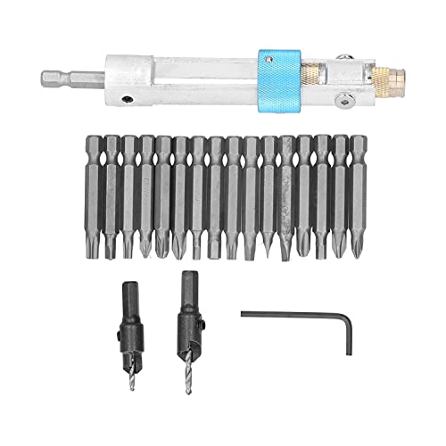 Bohrerbitset, Holzbearbeitungswerkzeuge Schrank Installationstools mit Hoher Härte 20 Stück Countersink Bohrer -Bits Set, Stahlschraubenfahrer -Konverter, Handwerksreparatursatz für Home von LUCKDANO