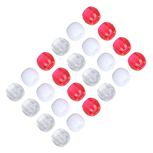 Haarperlen, Haardreadlocks Perlen Perlen für Armbänder 100pcs Bunte Flechtenzubehör für Haare und Bartdekoration (Rot und weiß transparent) von LUCKDANO