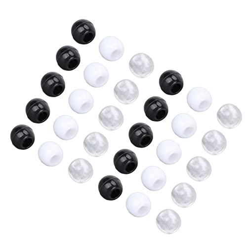 Haarperlen, Haardreadlocks Perlen Perlen für Armbänder 100pcs Bunte Flechtenzubehör für Haare und Bartdekoration (schwarz und weiß transparent) von LUCKDANO