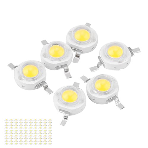 LUCKDANO 3W Hochleistungs -LED -Perlen Licht Emittierende Dioden -Chips SMD 100pcs DIY Lighting Fixture für Haus und Garten (Zhengbai 6000-6500K) von LUCKDANO