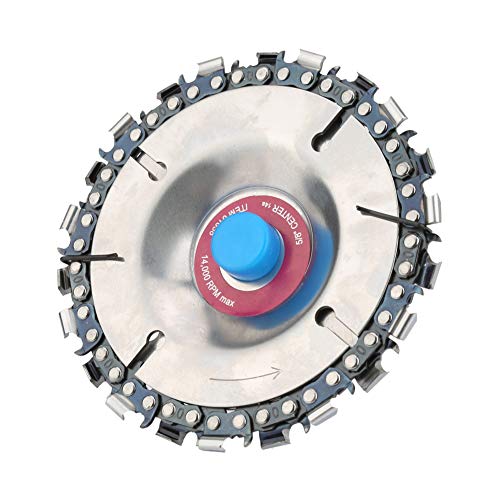 LUCKDANO 4-Zoll/5-Zoll-Winkelschleiferscheibe 22-Zahn-Plattenkettensägen-Holzschnitzwerkzeug mit Schalldämpferloch und Schwarze Klammern für Holzlampen-Aluminium-Legierungspunkte (4 Zoll 100 mm) von LUCKDANO