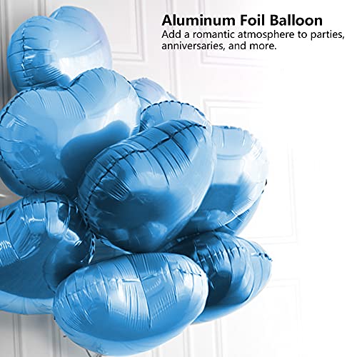 LUCKDANO Dekoration Ballon, Aluminiumfolie Ballon Folienballons Party Hochzeits Geburtstagdekor 10 PCS 10 "Herz Aluminium Folienballons Party Hochzeits Geburtstagdekoration (BLUE) von LUCKDANO
