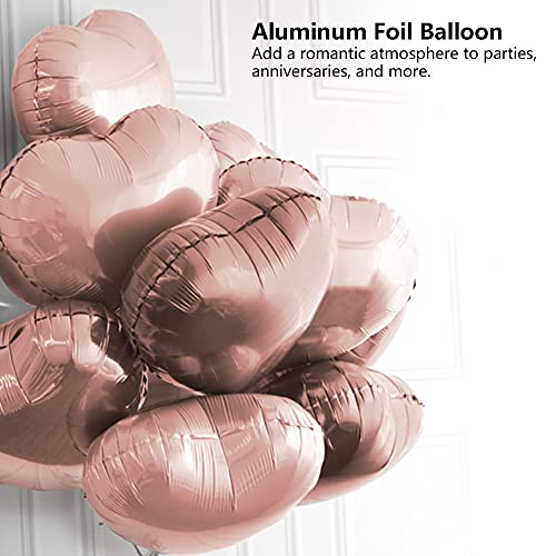 LUCKDANO Dekoration Ballon, Aluminiumfolie Ballon Folienballons Party Hochzeits Geburtstagdekor 10 PCS 10 "Herz Aluminium Folienballons Party Hochzeits Geburtstagdekoration (Champagner Gold) von LUCKDANO