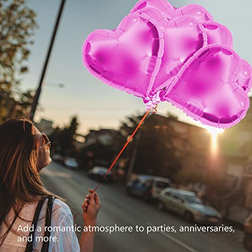 LUCKDANO Dekoration Ballon, Aluminiumfolie Ballon Folienballons Party Hochzeits Geburtstagdekor 10 PCS 10 "Herz Aluminium Folienballons Party Hochzeits Geburtstagdekoration (Rosenrot) von LUCKDANO