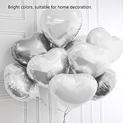 LUCKDANO Dekoration Ballon, Aluminiumfolie Ballon Folienballons Party Hochzeits Geburtstagdekor 10 PCS 10 "Herz Aluminium Folienballons Party Hochzeits Geburtstagdekoration (SILVER) von LUCKDANO
