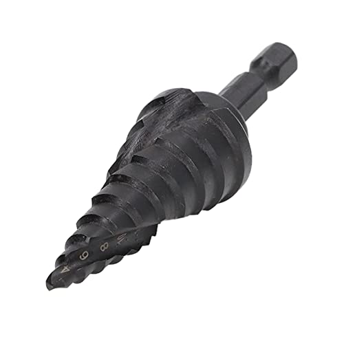 LUCKDANO HSS Spiral Groove Stiefbohrer Bit Hochgeschwindigkeit Stahl Reamer für Metallschwarz (10 Schritte (4–22 mm)) von LUCKDANO