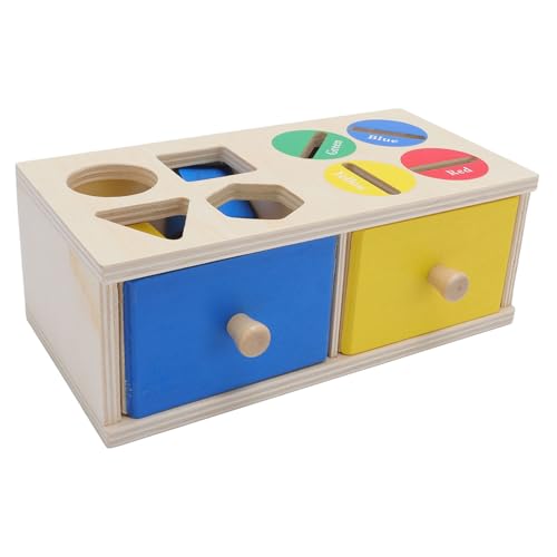 LUCKDANO Hölzerne Farbform Sortierbox Spielzeug Logisches Denken Feinmotorische Skill -Objektbox für Kleinkinder von LUCKDANO