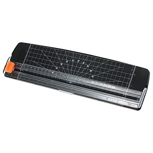 LUCKDANO Papierschneider, Papierschneider -Sammelalbum -Versorgung A4 Größenschneidemaschine 12 Zoll Schneidbreite Schnitte Gerade für Bastelfoto Laminatpapier (BLACK) von LUCKDANO