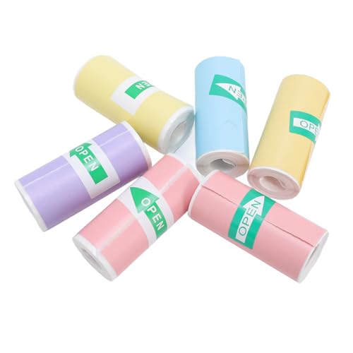 LUCKDANO Thermaldruckpapier Multi -Farbe 57x25mm Selbstkleber Tinterless Druckerpapier für Fotoetikett von LUCKDANO