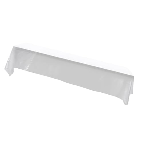 LUCKDANO Tischtuch, Party Tischtücher Square Tischdecke Flecken Proof Table Cover 145x320 cm für Bankett Hochzeitsfeierdekoration (White) von LUCKDANO