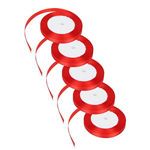 LUCKDANO Wickeln eines Bandes Hellfarbene Farbe Wide Application 5pcs Ribbon Zum Wickeln (26#rot) von LUCKDANO
