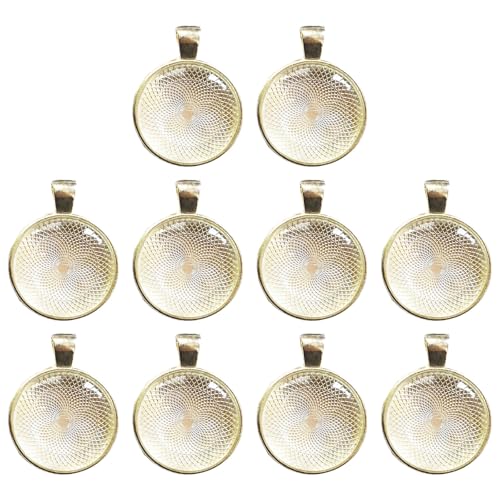 LUCKGONI 10er-Set runde Anhänger-Tabletts, 25 mm Sockel, Anhängerherstellung, Zubehör, Bastelbedarf, Set, geeignet für Schmuckhandwerk von LUCKGONI