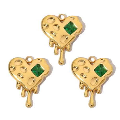 LUCKGONI 3 Stück stabile Herz-Charm-Anhänger im französischen Vintage-Stil mit Strass-Details für Schmuckbastelarbeiten LUCKGONI 3 Stück stabile Herz-Charm-Anhänger im französischen Vintage-Stil mit Strass-Details für Schmuckbastelarbeiten von LUCKGONI