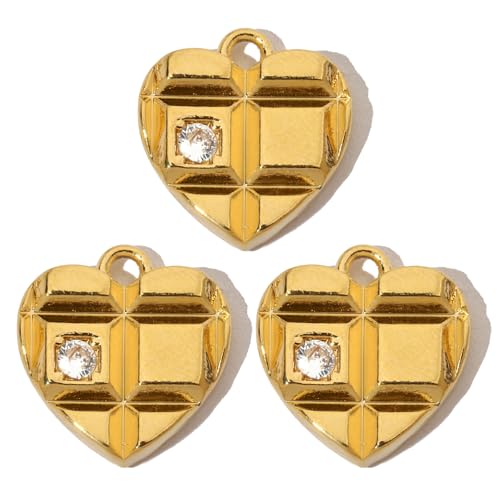 LUCKGONI 3 Stück stabile Herz-Charm-Anhänger im französischen Vintage-Stil mit Strass-Details für Schmuckbastelarbeiten LUCKGONI 3 Stück stabile Herz-Charm-Anhänger im französischen Vintage-Stil mit Strass-Details für Schmuckbastelarbeiten von LUCKGONI