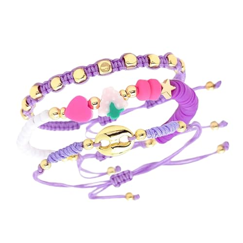 LUCKGONI 3-teiliges Perlen-Armband-Set im ethnischen Stil, mit Schweine-Nasen-Glasperlen und Ton-Obst-Anhänger für Damen, Freizeitkleidung LUCKGONI 3-teiliges Perlen-Armband-Set im ethnischen Stil, mit Schweine-Nasen-Glasperlen und Ton-Obst-Anhänger für Damen, Freizeitkleidung von LUCKGONI