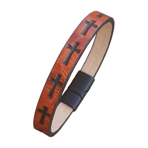 LUCKGONI Modisches Lederschnurarmband mit Magnetverschluss, handgefertigtes Armband, Lederlegierung, Textur für Damen und Herren LUCKGONI Modisches Lederschnurarmband mit Magnetverschluss, handgefertigtes Armband, Lederlegierung, Textur für Damen und Herren von LUCKGONI