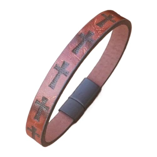 LUCKGONI Modisches Lederschnurarmband mit Magnetverschluss, handgefertigtes Armband, Lederlegierung, Textur für Damen und Herren LUCKGONI Modisches Lederschnurarmband mit Magnetverschluss, handgefertigtes Armband, Lederlegierung, Textur für Damen und Herren von LUCKGONI