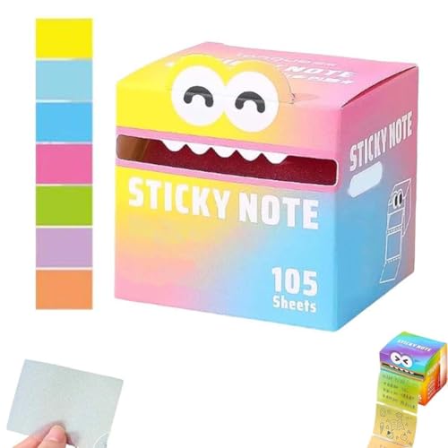 Cute Monster Pattern Sticky Note, Niedliche Monster-Muster-Haftnotiz, 105 Blätter Kartoon Tier Bündel Notizzettel Selbstklebende Notizblock für Hause, Büro, Schule (C) von LUCKKY