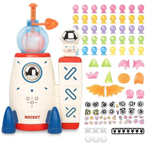 DIY Balloon Space Rocket Kit, DIY Ballon Raumrakete Kit, Aufkleber dekorierte Ballons Spielzeug für Kinder, Raketen Windspiel Bastelset, Bastelset Rakete zum DIY Weltraum für Kindergeburtstag (400PCS) von LUCKKY