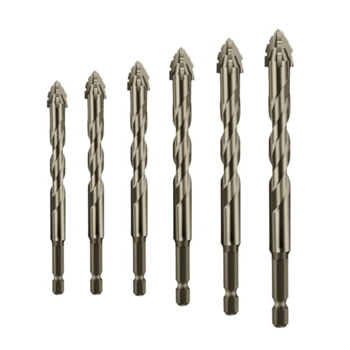 Exzentrischer Bohrer mit vier Schneiden und Sägezahn, New Four-Flute Sawtooth Eccentric Drill Bit, Hochfester Exzentrischer Spiralbohrer, Multifunktionsbohrer-Set (4+5+6+8+10+12mm) von LUCKKY
