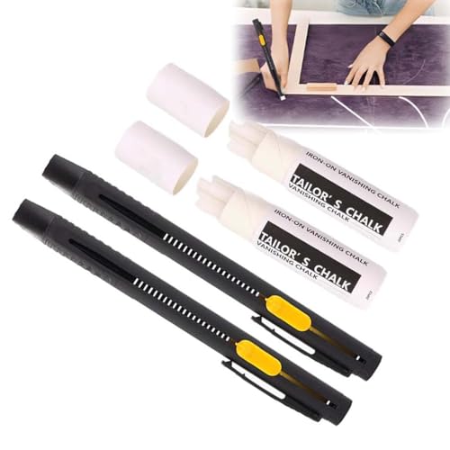 LUCKKY 2 Stüc Heat Erasable Fabric Marker for Sewing, Embroidery, Quilting, Wärmeradierbare Stifte für Stoff Nachfüllungen, Waschbar, löschbare, Stoffmarkierstifte mit 40 Stiftkerne von LUCKKY