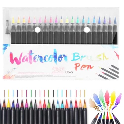 LUCKKY 20 Stück Watercolor Real Brush Pen Sets, 24 Farben Aquarellstifte, Pinselstifte mit Flexiblen Nylonspitzen, Marker Aquarell Stifte Für Kinder und Erwachsene, Kalligraphie Malerei LUCKKY 20 Stück Watercolor Real Brush Pen Sets, 24 Farben Aquarellstifte, Pinselstifte mit Flexiblen Nylonspitzen, Marker Aquarell Stifte Für Kinder und Erwachsene, Kalligraphie Malerei von LUCKKY