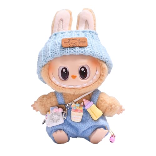 Kleidung für Labubu Puppe, Labubu Kleidung für 17 cm , Labubu Puppenzubehör, Labubu Puppenkleidung, Mini Plüschpuppen Kleidungsset for Labubu (Puppen sind Nicht im Lieferumfang enthalten) (Blue) von LUCKYKUN