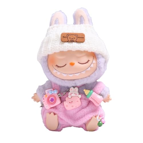 Kleidung für Labubu Puppe, Labubu Kleidung für 17 cm , Labubu Puppenzubehör, Labubu Puppenkleidung, Mini Plüschpuppen Kleidungsset for Labubu (Puppen sind Nicht im Lieferumfang enthalten) (Pink) von LUCKYKUN