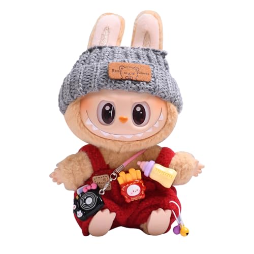 Kleidung für Labubu Puppe, Labubu Kleidung für 17 cm , Labubu Puppenzubehör, Labubu Puppenkleidung, Mini Plüschpuppen Kleidungsset for Labubu (Puppen sind Nicht im Lieferumfang enthalten) (Red) von LUCKYKUN