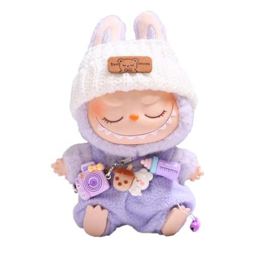 Kleidung für Labubu Puppe, Labubu Kleidung für 17 cm , Labubu Puppenzubehör, Labubu Puppenkleidung, Mini Plüschpuppen Kleidungsset for Labubu (Puppen sind Nicht im Lieferumfang enthalten) (Purple) von LUCKYKUN