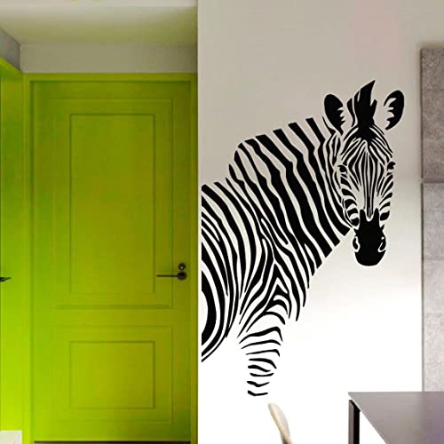 Zebra-Wandtattoo, Zebra-Vinyl-Aufkleber, schwarzer Zebrakopf große Wandtattoos, Tier-Wandtattoos, Home-Art-Dekoration-Design von LUCKYRM