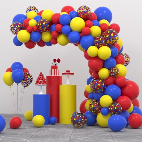 109 rot-blau-gelbe Ballongirlanden-Set, rot-gelb-blaue Konfetti-Luftballons für Cartoon-Videospiele, Babyparty, Hochzeit, Geburtstag, Abschlussfeier, Karneval, Zirkus, Partyzubehör, Dekorationen111 109 rot-blau-gelbe Ballongirlanden-Set, rot-gelb-blaue Konfetti-Luftballons für Cartoon-Videospiele, Babyparty, Hochzeit, Geburtstag, Abschlussfeier, Karneval, Zirkus, Partyzubehör, Dekorationen111 von LUDEOU