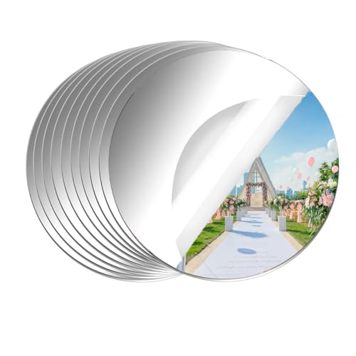 Runde Spiegel-Mittelstücke für Tischdekorationen, 20,3 cm, Acryl, Kreis, Glas, Spiegeltablett, Kerzenteller, Tafelaufsatz, Tischdekorationen für Hochzeiten, Partys, Zuhause, Wanddekoration, 8 Stück Runde Spiegel-Mittelstücke für Tischdekorationen, 20,3 cm, Acryl, Kreis, Glas, Spiegeltablett, Kerzenteller, Tafelaufsatz, Tischdekorationen für Hochzeiten, Partys, Zuhause, Wanddekoration, 8 Stück von LUDEOU