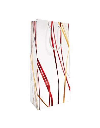 10 Stück Luxus Papiertüten mit Seilgriffen, für 2 Flaschen Weindekor VOLUTE 10 Stück Luxus Papiertüten mit Seilgriffen, für 2 Flaschen Weindekor VOLUTE von LUDI-VIN