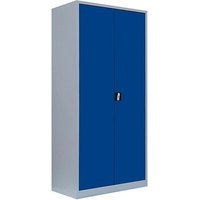 LÜLLMANN Putzmittelschrank 545541 enzianblau, lichtgrau 92,5 x 42,2 x 195,0 cm, aufgebaut von LÜLLMANN