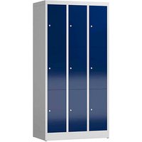 ClassiX Schließfachschrank enzianblau, lichtgrau X-520331, 9 Schließfächer 87,0 x 50,0 x 180,0 cm von ClassiX