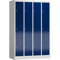 ClassiX Schließfachschrank enzianblau, lichtgrau X-520341, 12 Schließfächer 118,5 x 50,0 x 180,0 cm von ClassiX
