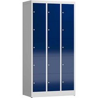 ClassiX Schließfachschrank enzianblau, lichtgrau X-520531, 15 Schließfächer 87,0 x 50,0 x 180,0 cm von ClassiX