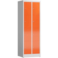 ClassiX Schließfachschrank feuerrot, lichtgrau X-520424, 8 Schließfächer 59,0 x 50,0 x 180,0 cm von ClassiX