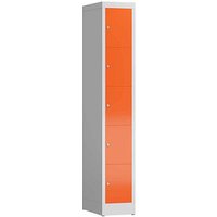 ClassiX Schließfachschrank feuerrot, lichtgrau X-520514, 5 Schließfächer 31,0 x 50,0 x 180,0 cm von ClassiX