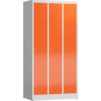 ClassiX Schließfachschrank feuerrot, lichtgrau X-520534, 15 Schließfächer 87,0 x 50,0 x 180,0 cm von ClassiX