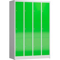 ClassiX Schließfachschrank gelbgrün, lichtgrau X-520345, 12 Schließfächer 118,5 x 50,0 x 180,0 cm von ClassiX