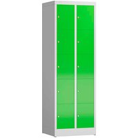 ClassiX Schließfachschrank gelbgrün, lichtgrau X-520525, 10 Schließfächer 59,0 x 50,0 x 180,0 cm von ClassiX