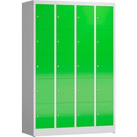 ClassiX Schließfachschrank gelbgrün, lichtgrau X-520545, 20 Schließfächer 118,5 x 50,0 x 180,0 cm von ClassiX